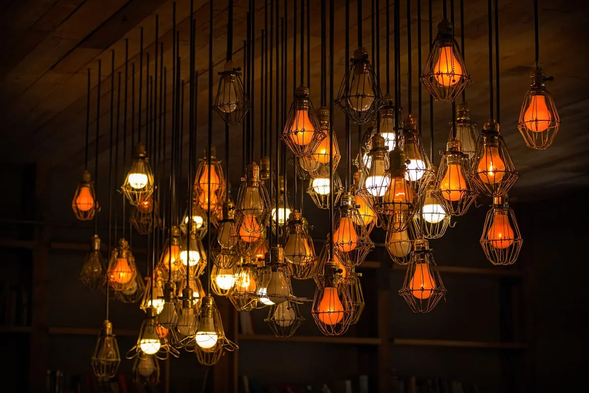 Custom decorative light element in a Canadian interior