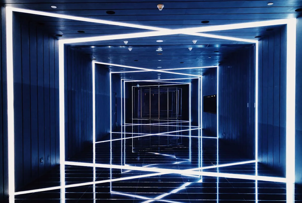 Decorative ceiling fixture creating a warm interior glow