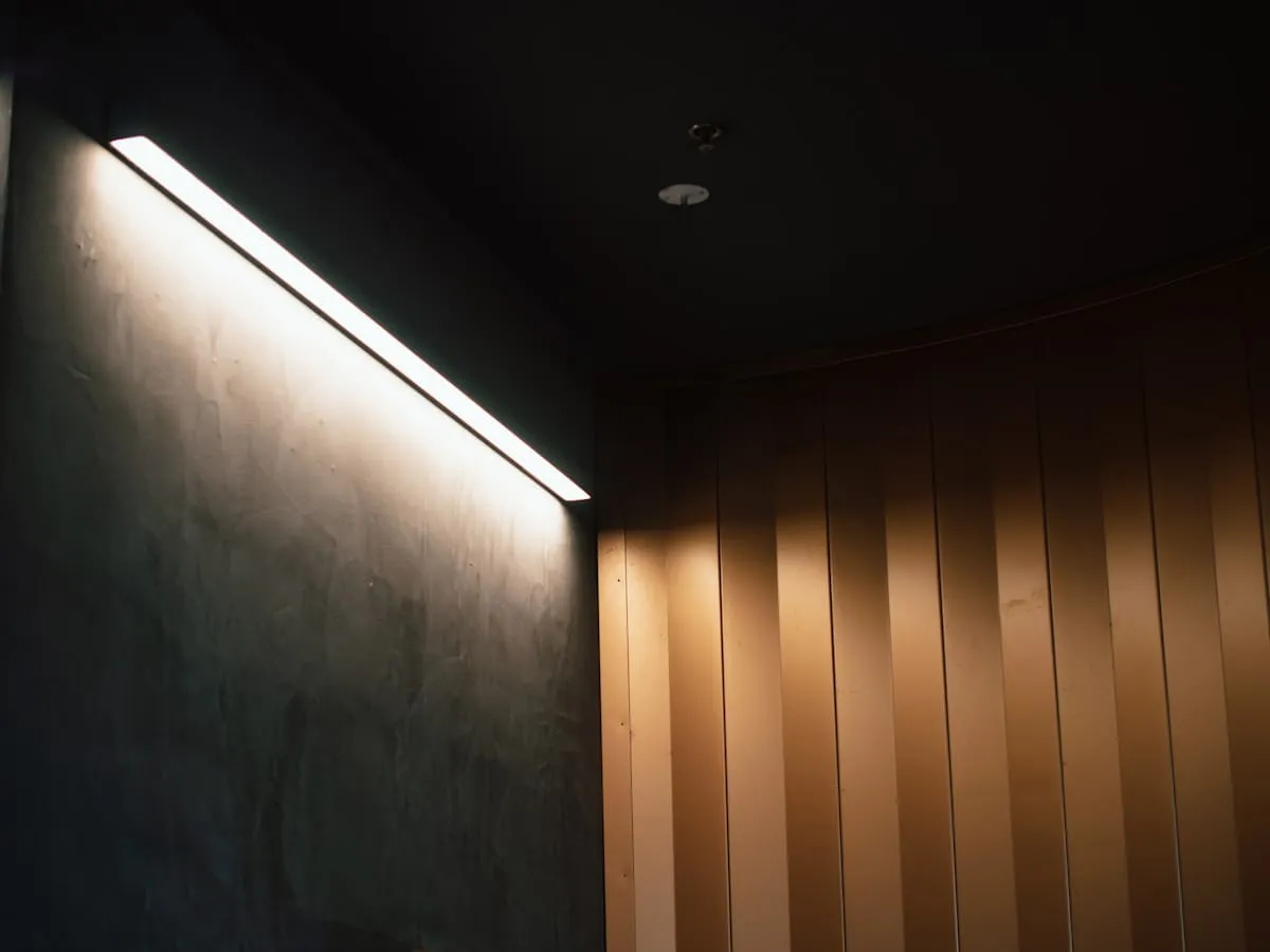 Modern residential room with decorative illumination